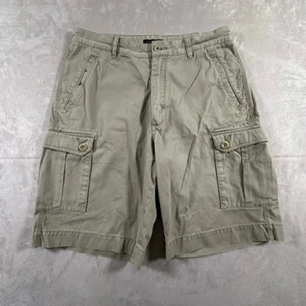 Banana Republic Cargo Shorts Mens Y2K Utility Multi Pocket 34 Green